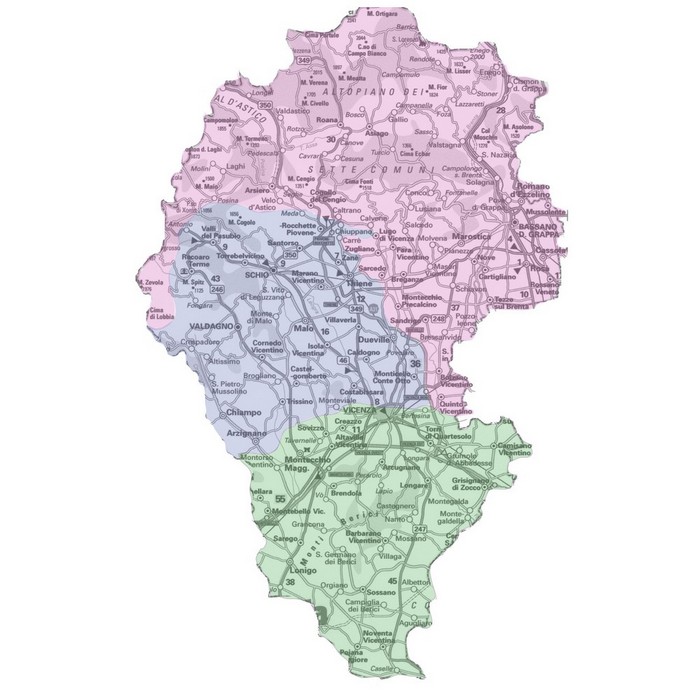 carta-vicenza-venetoitaly-geografia